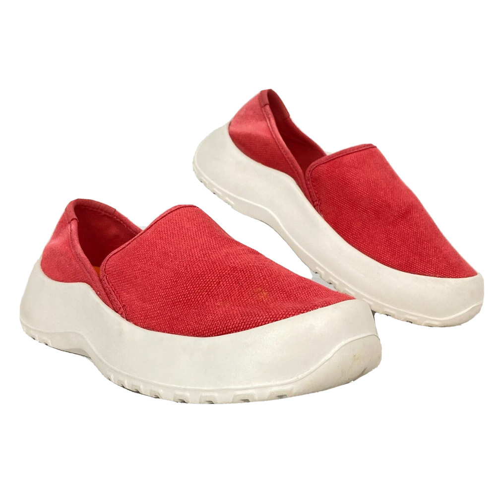 Soft Science Shoes Womens Sz 6‎ Red/White Cotton Canvas Drift Slip On Cushioned